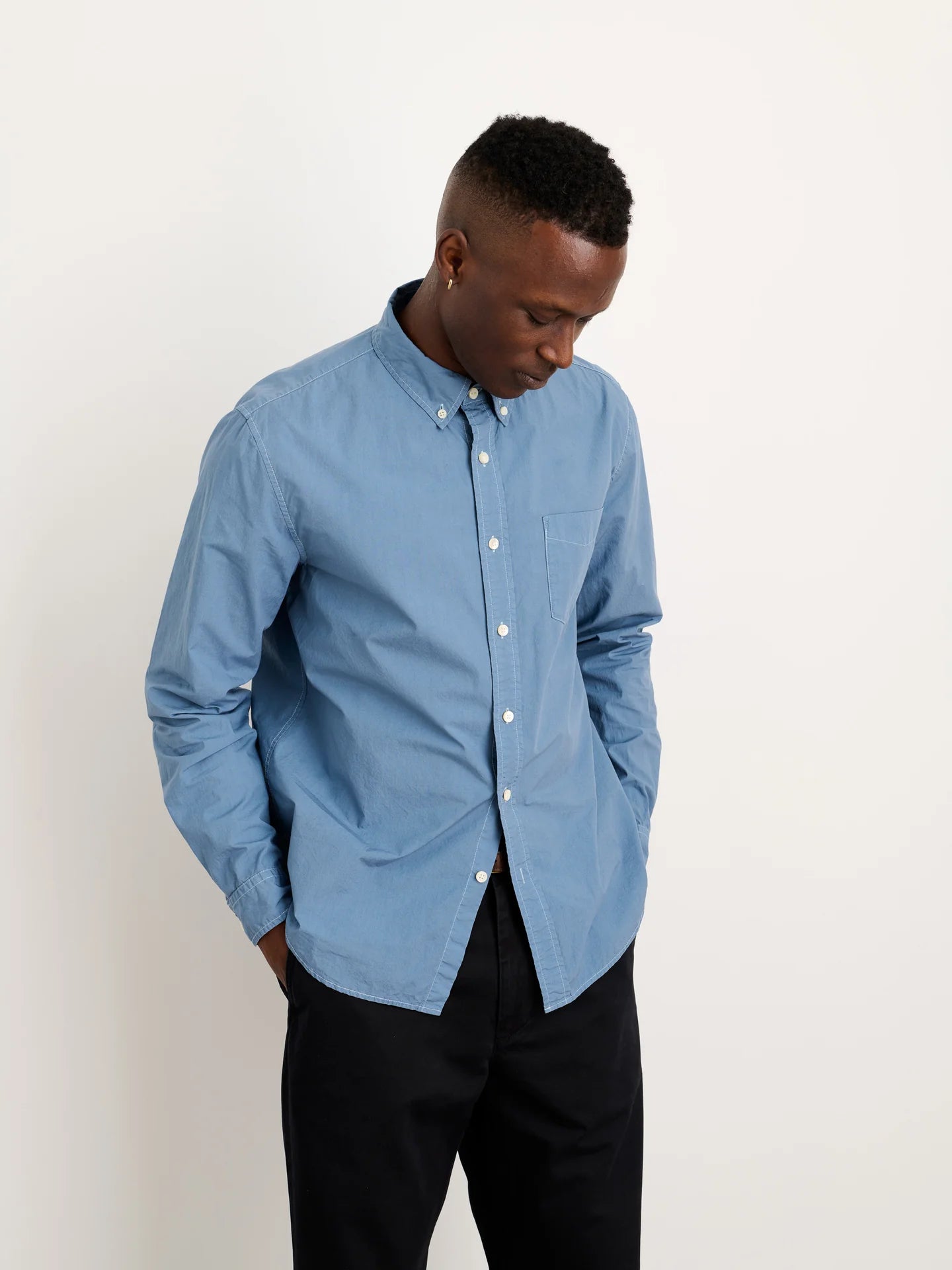 Alex Mill Paper Poplin Mill Shirt Faded Delf Blue
