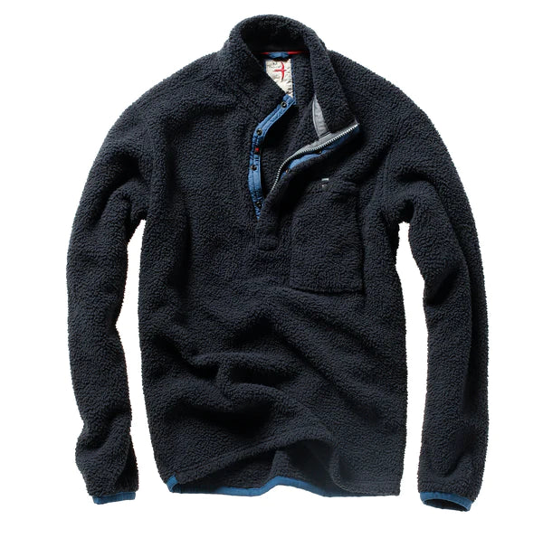 Relwen Shag Pile Snap-Zip Dk Navy