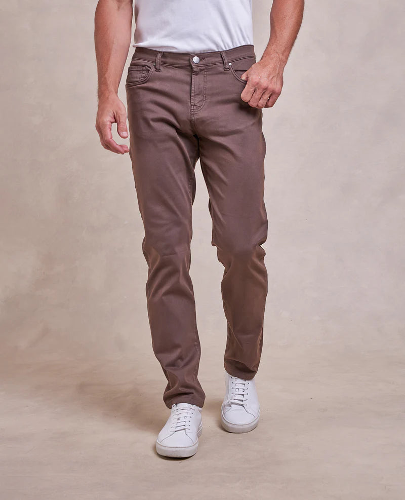 Rye 51 Comfort Cotton Stretch 5 Pocket Dk Chocolate