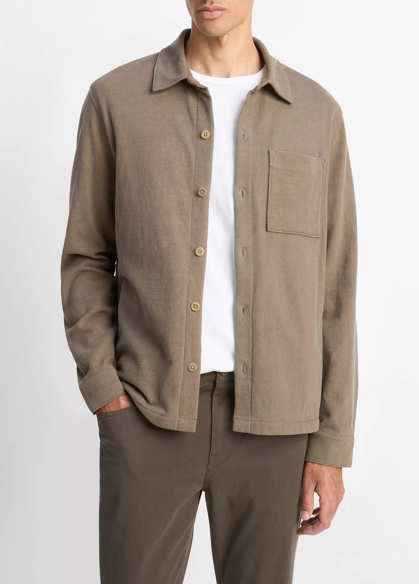 Vince Sueded Jersey LS Shirt Jacket Dome