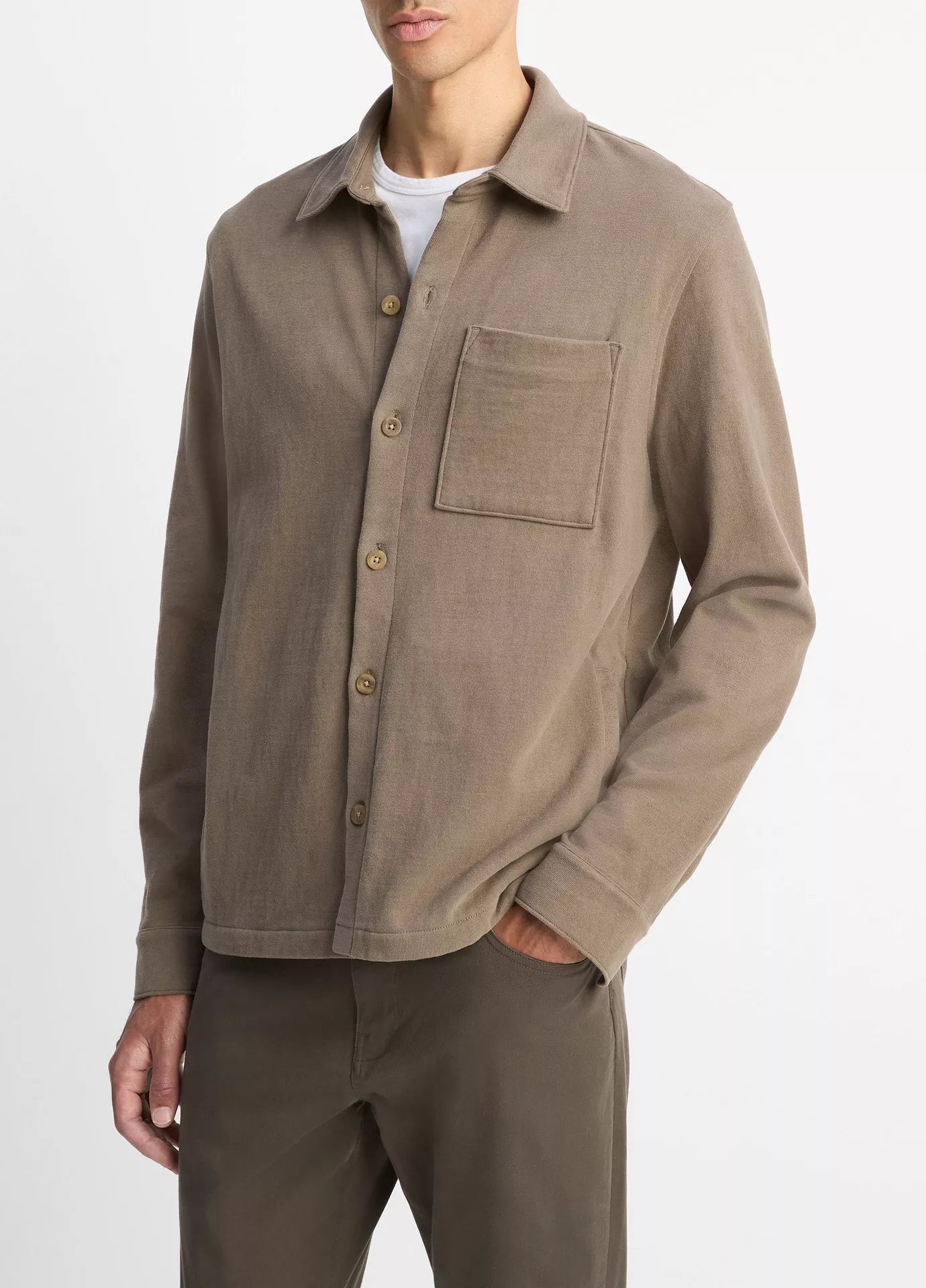 Vince Sueded Jersey LS Shirt Jacket Dome