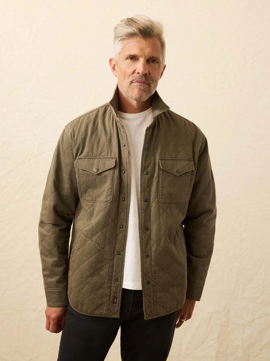Faherty Doug Good Feather Reversible Bondi Jacket Prairie Olive