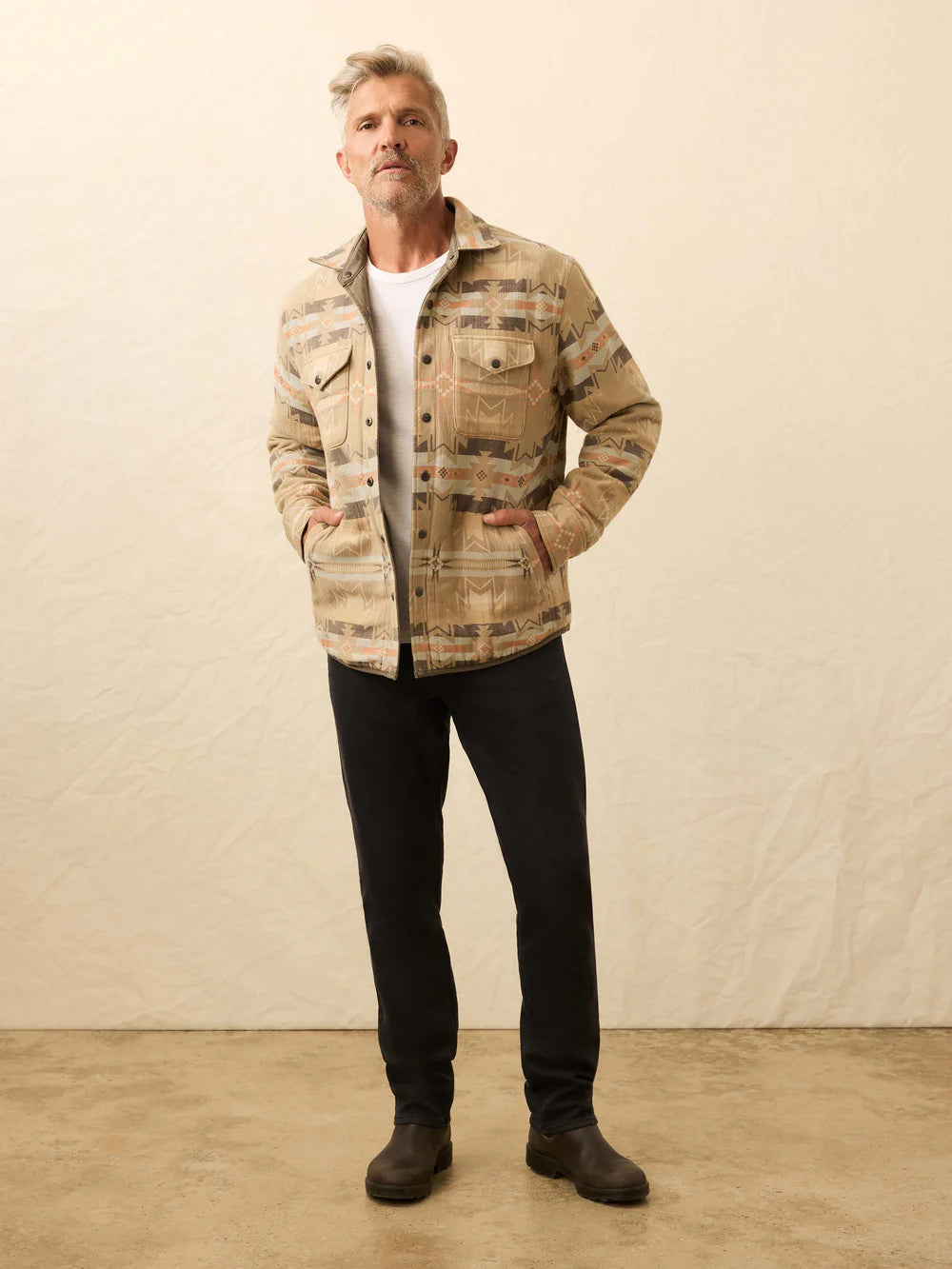 Faherty Doug Good Feather Reversible Bondi Jacket Prairie Olive