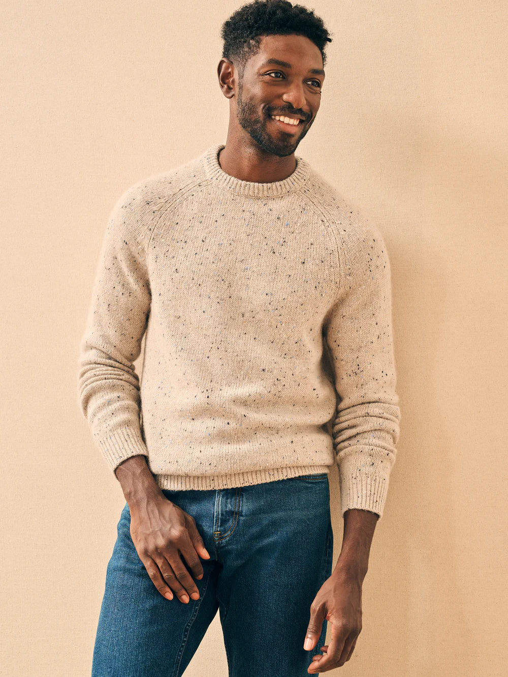 Faherty Donegal Wool Crew Winter Dune