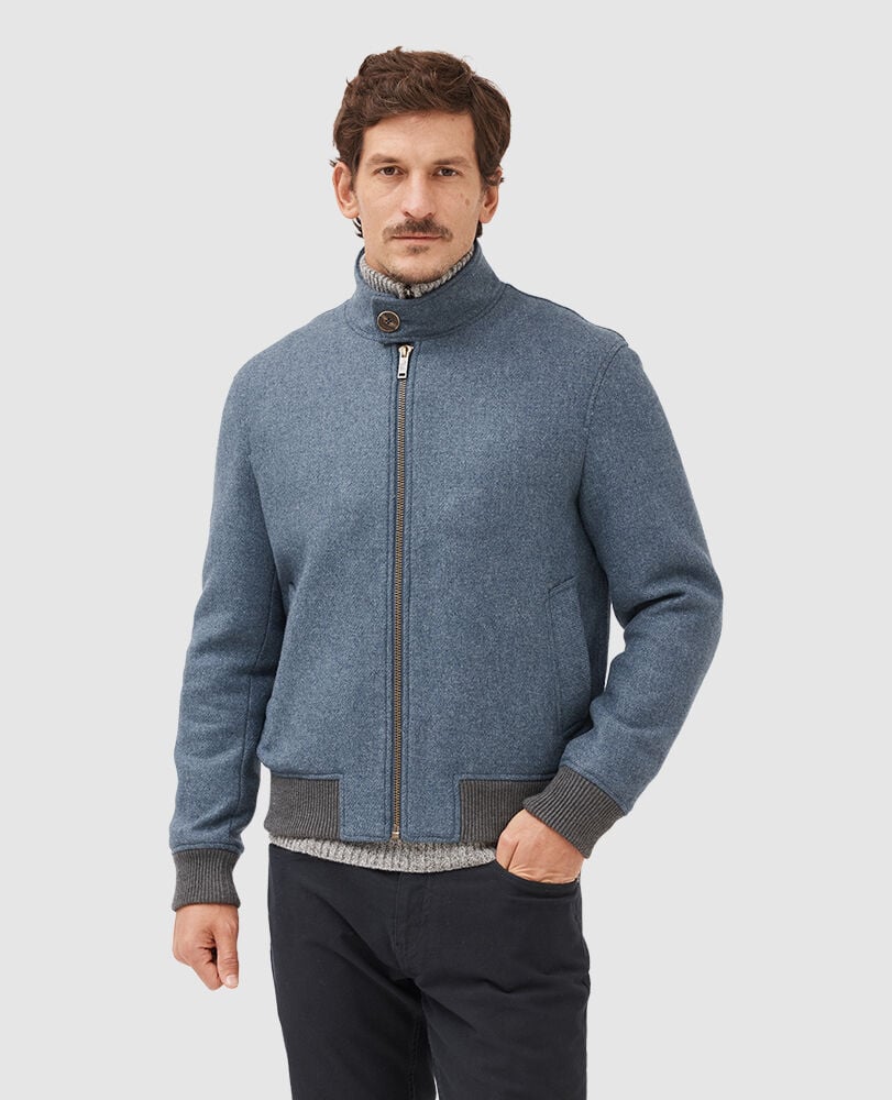 Rodd & Gunn Knapdale Wool Bomber in Dusk