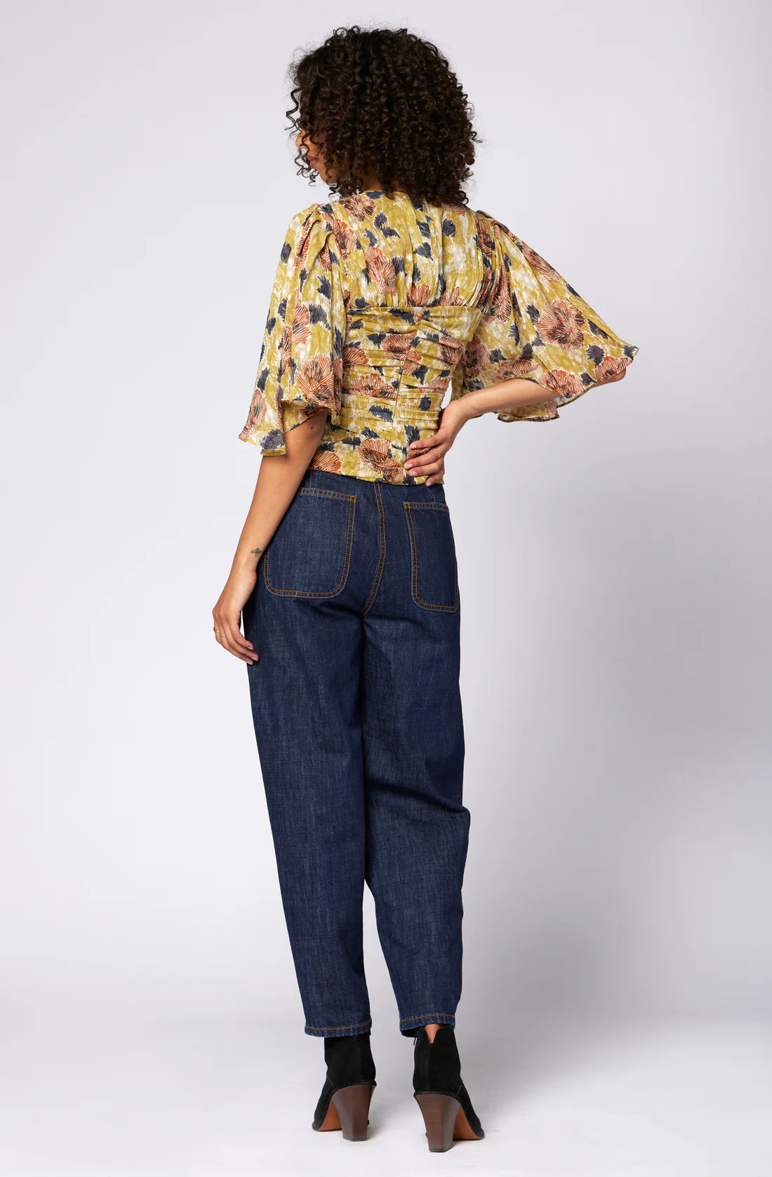 Joie Foster Blouse Ecru Olive Multi