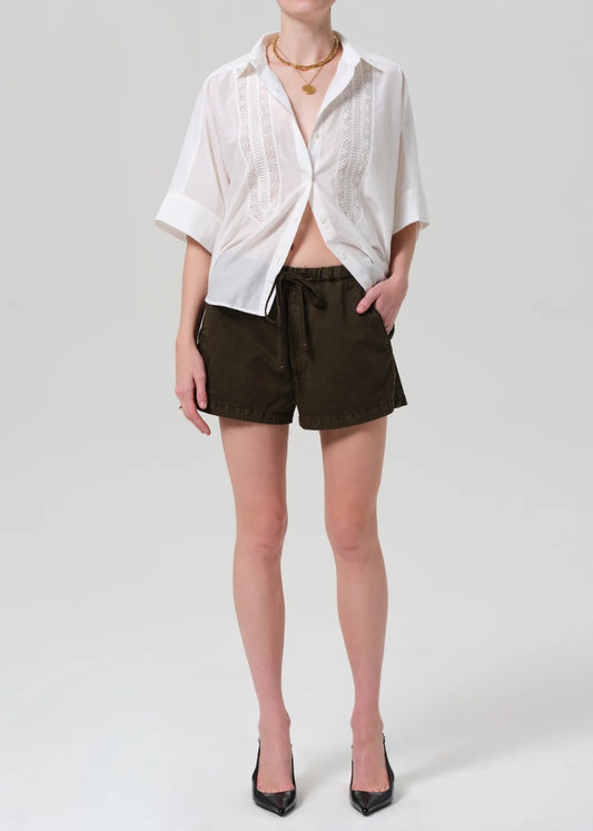 Citizens of Humanity Este Drawstring Short Dark Olive