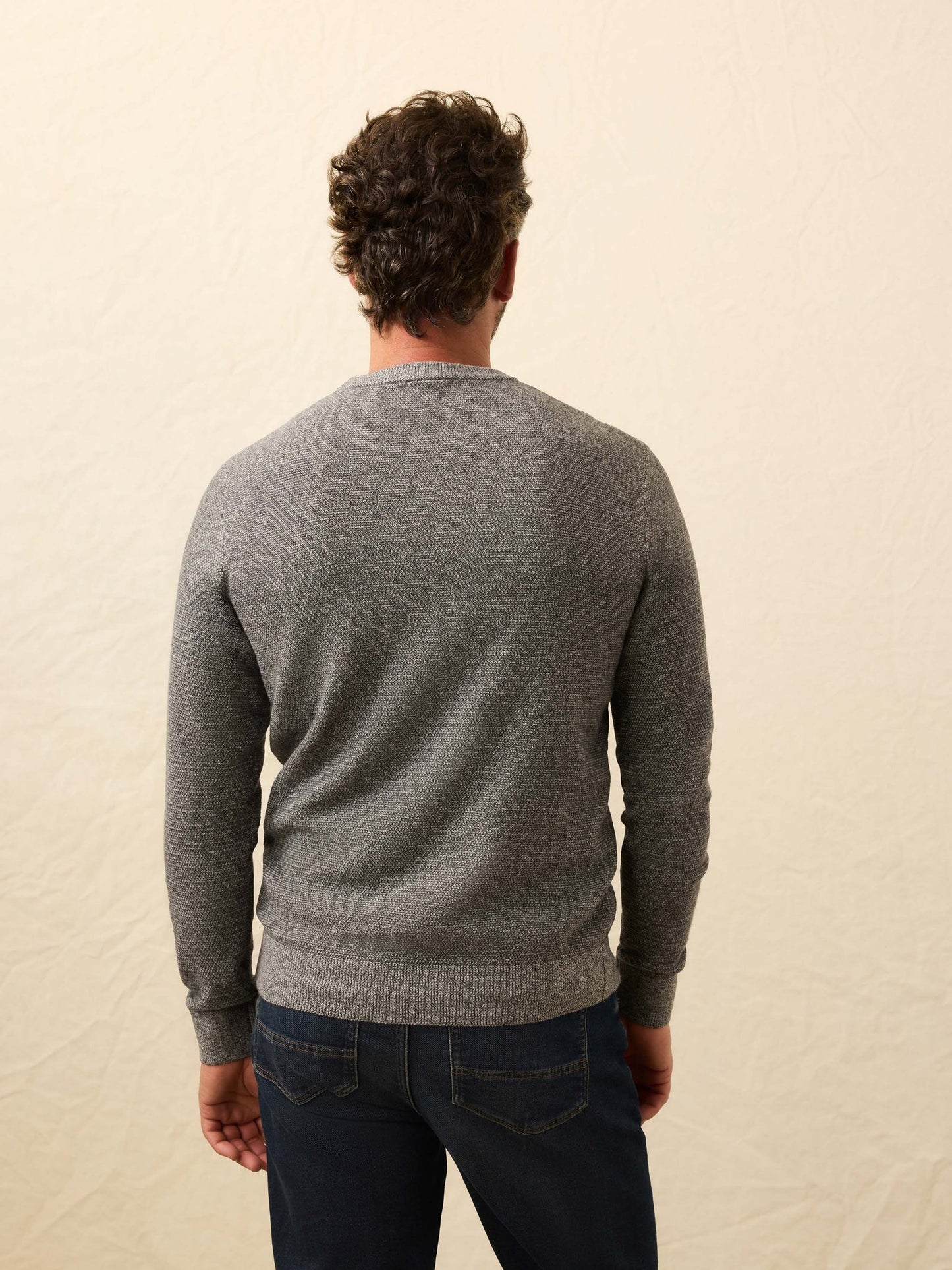 Faherty Jackson Crew Sweater Dark Ash Feeder