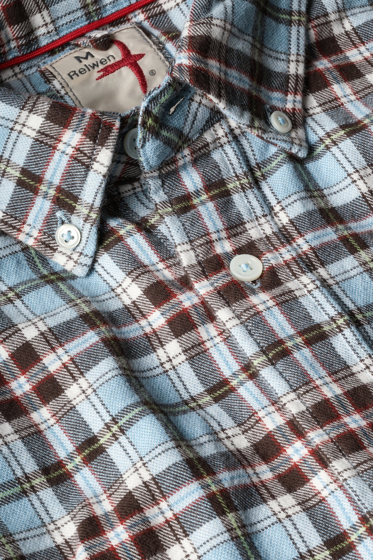 Relwen Flyweight Flannel Lt Blue/Brown Plaid