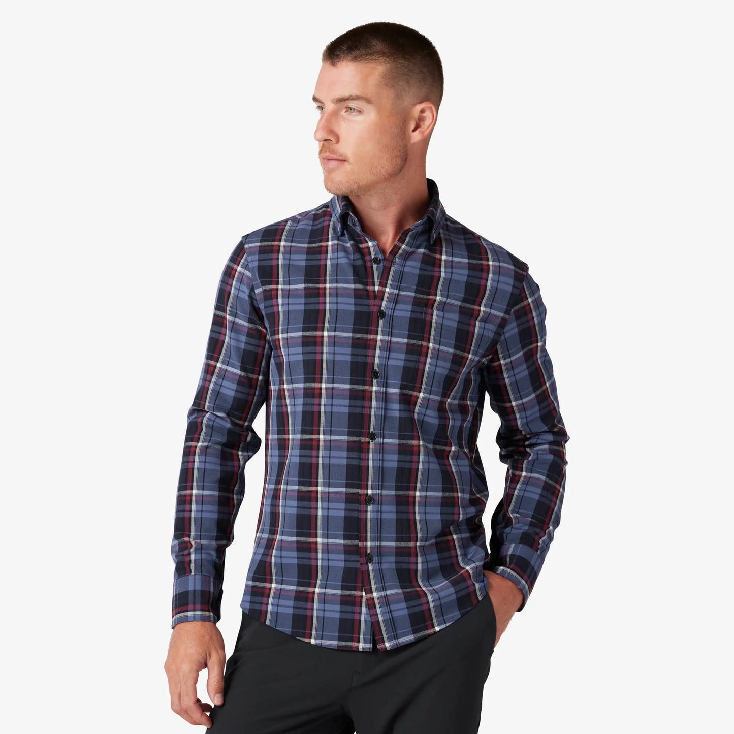 Mizzen + Main City Flannel Coastal Fjord Bryant Plaid