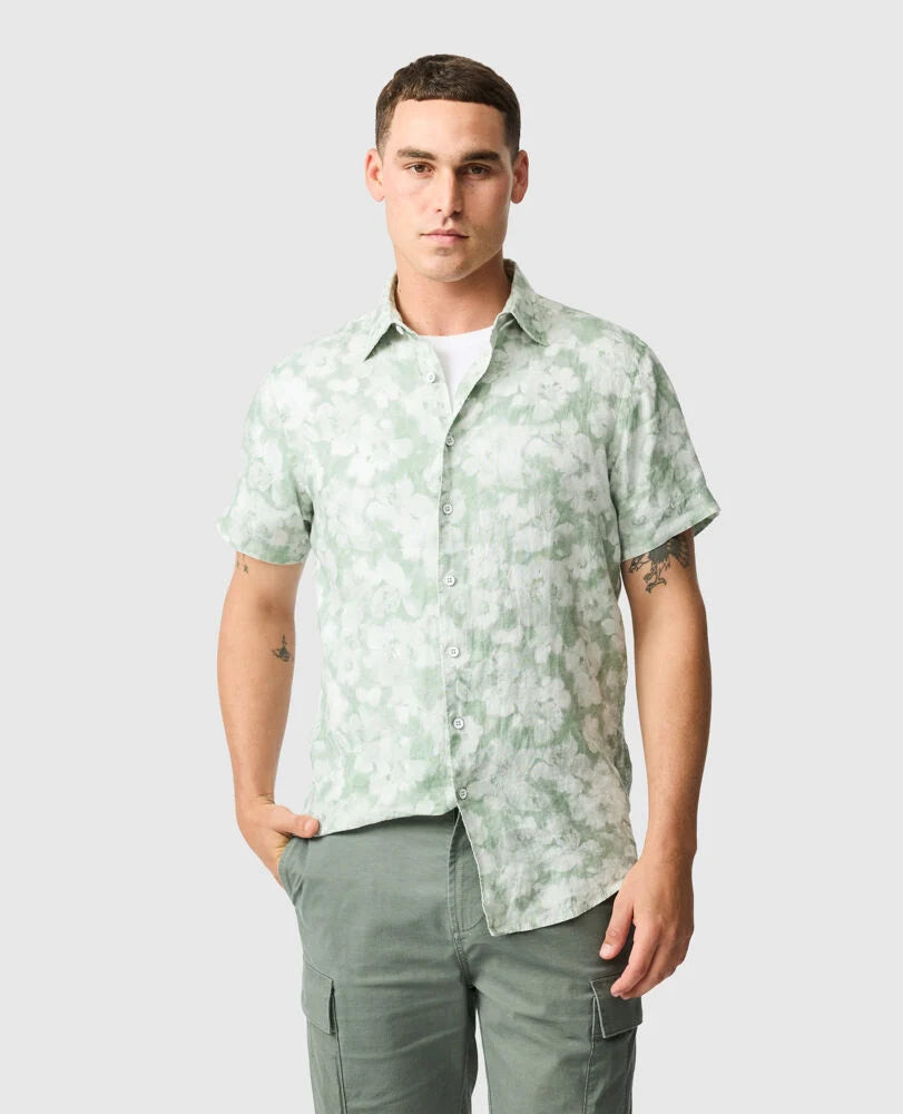 Rodd & Gunn Springflat SS Print Shirt Pistachio