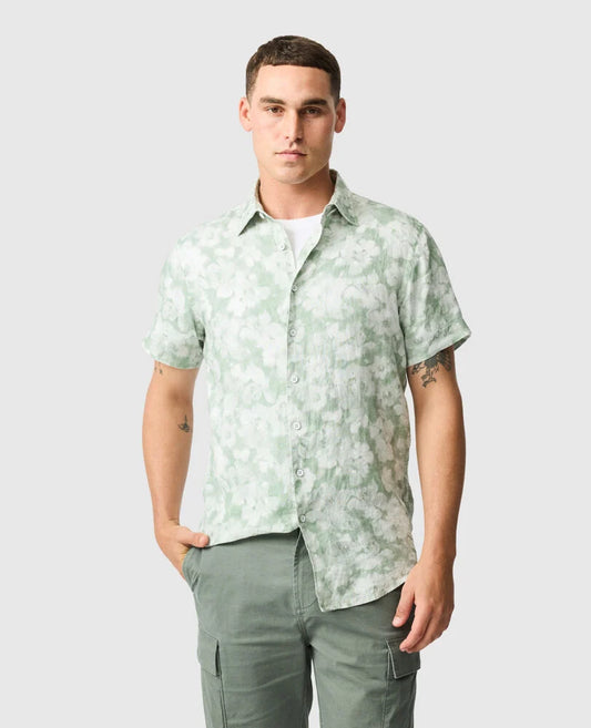 Rodd & Gunn Springflat SS Print Shirt Pistachio