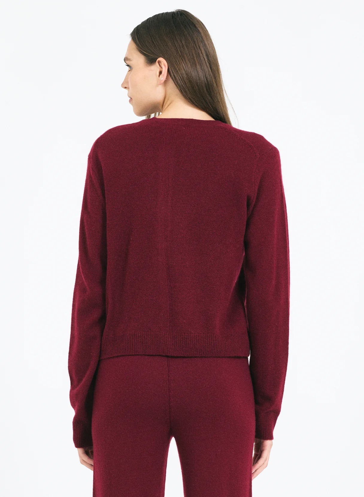 One Grey Day Forbes Cashmere Cardigan Currant