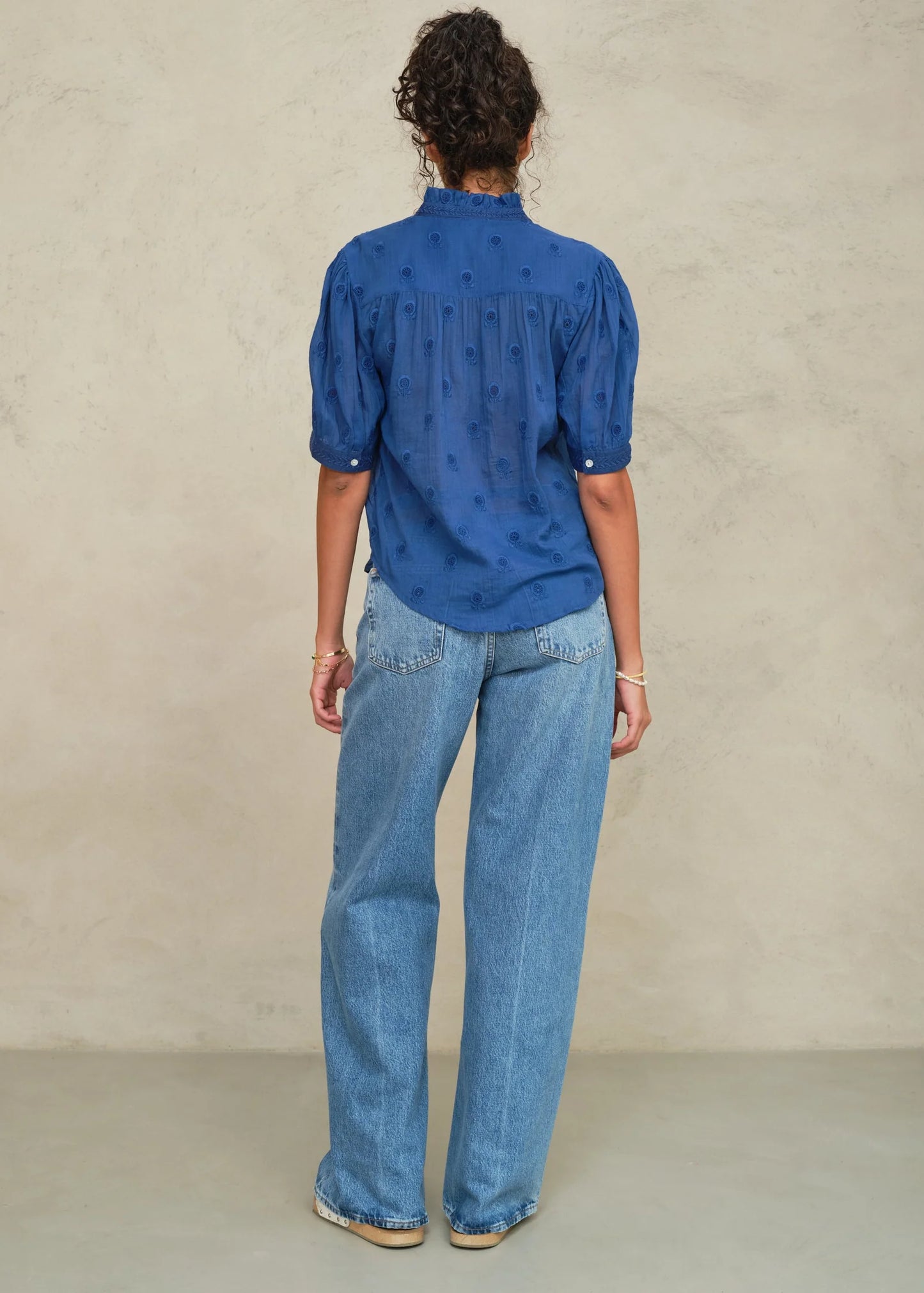 MABE Frani Embroidered SS Top Cobalt