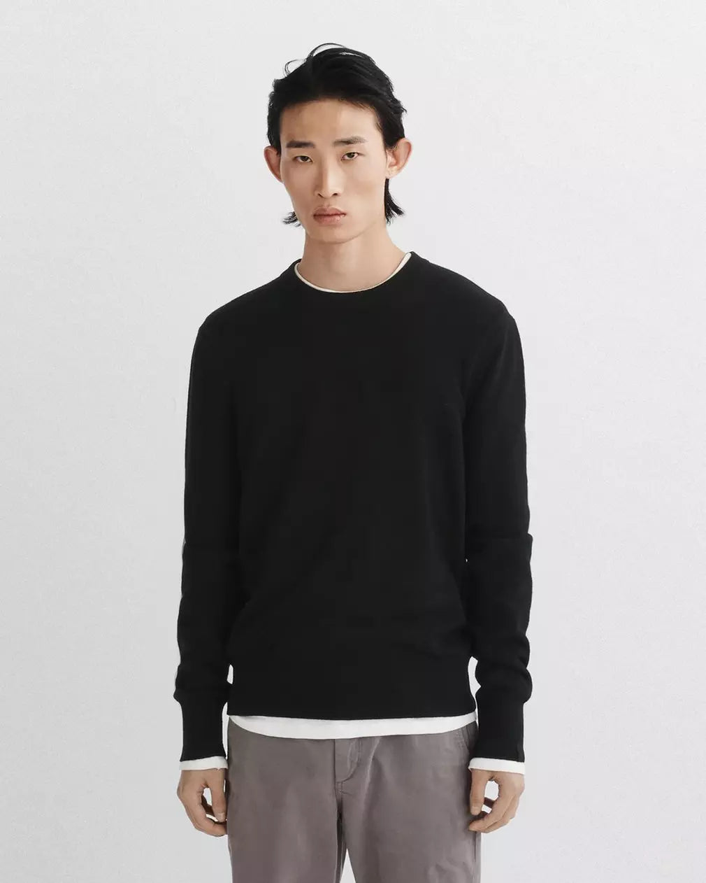 Rag & Bone Lightweight Harding Cashmere Crew Black