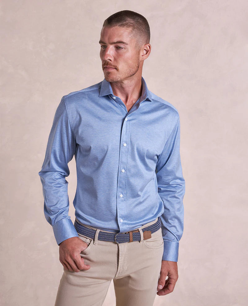 Rye 51 The Haydin Knit Shirt Lt Blue Twill