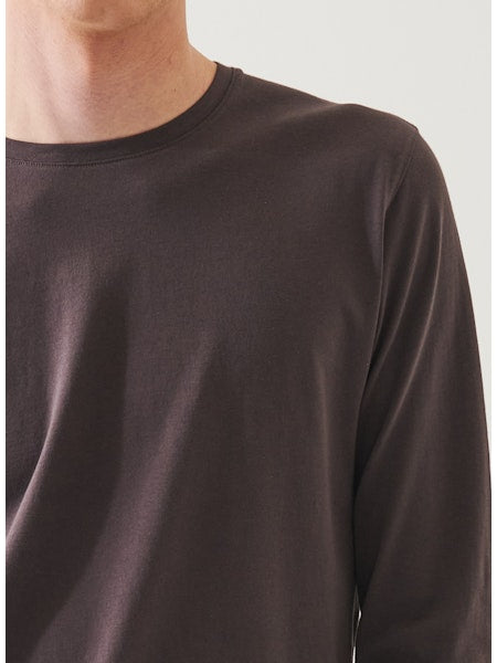 Patrick Assaraf LS Iconic Pima Stretch Crew Hazelnut
