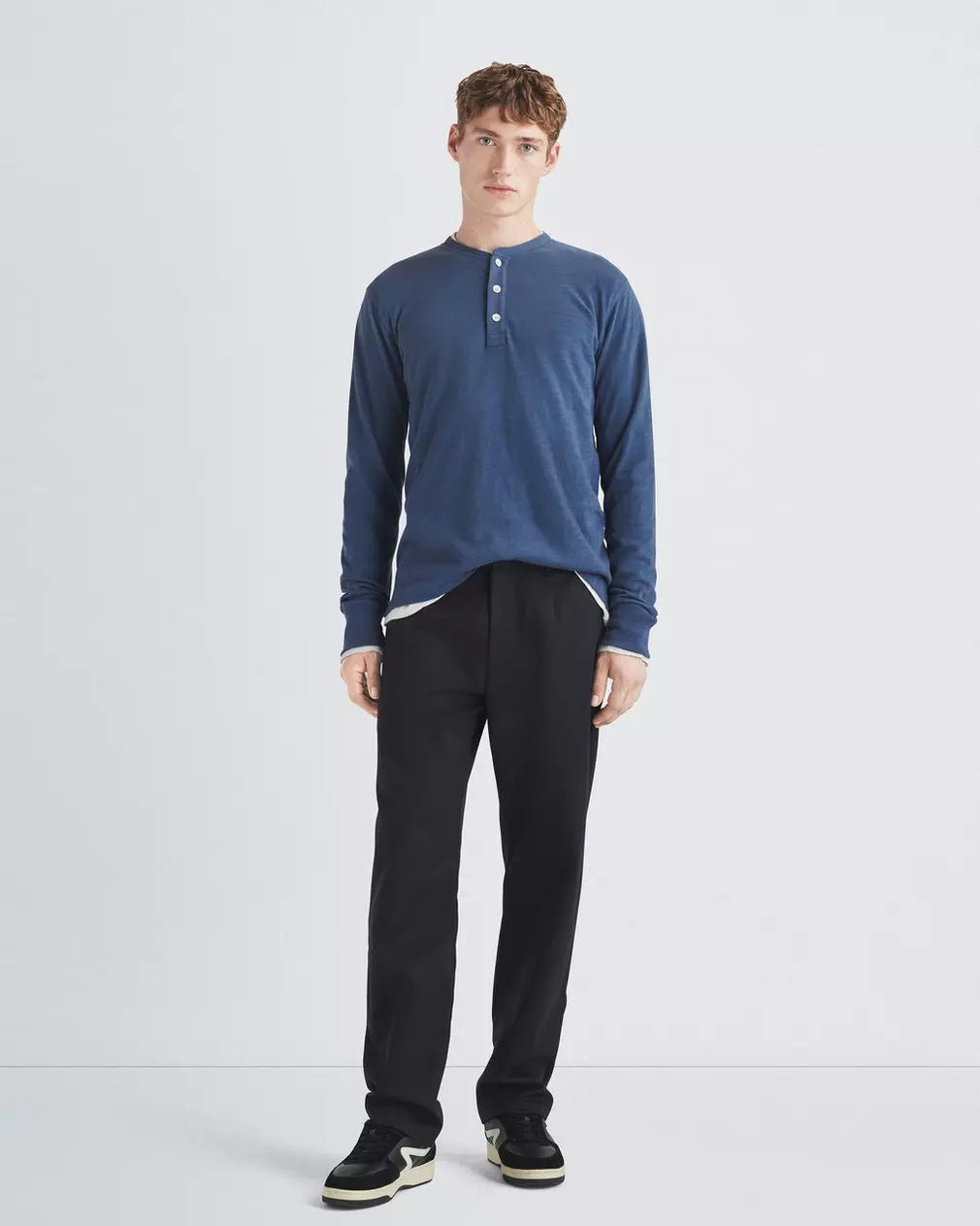 Rag & Bone Classic Henley Worn Indigo