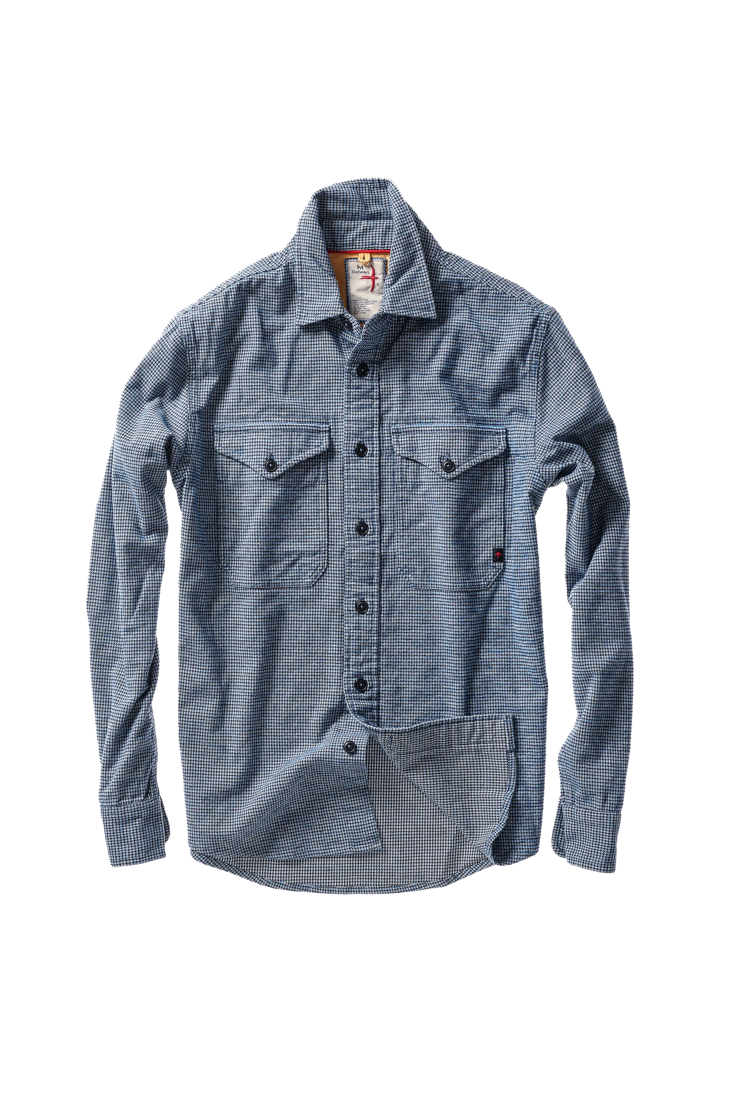 Relwen Utility Workshirt Blue/Wht/Navy Houndstooth