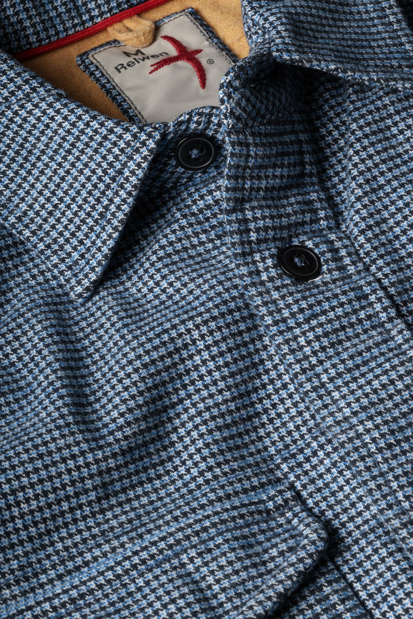 Relwen Utility Workshirt Blue/Wht/Navy Houndstooth