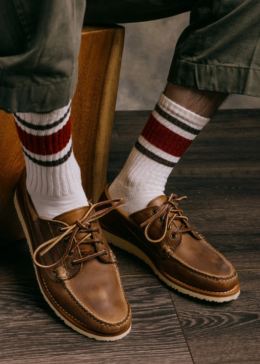 American Trench Retro Stripe Rust/Brown Heather