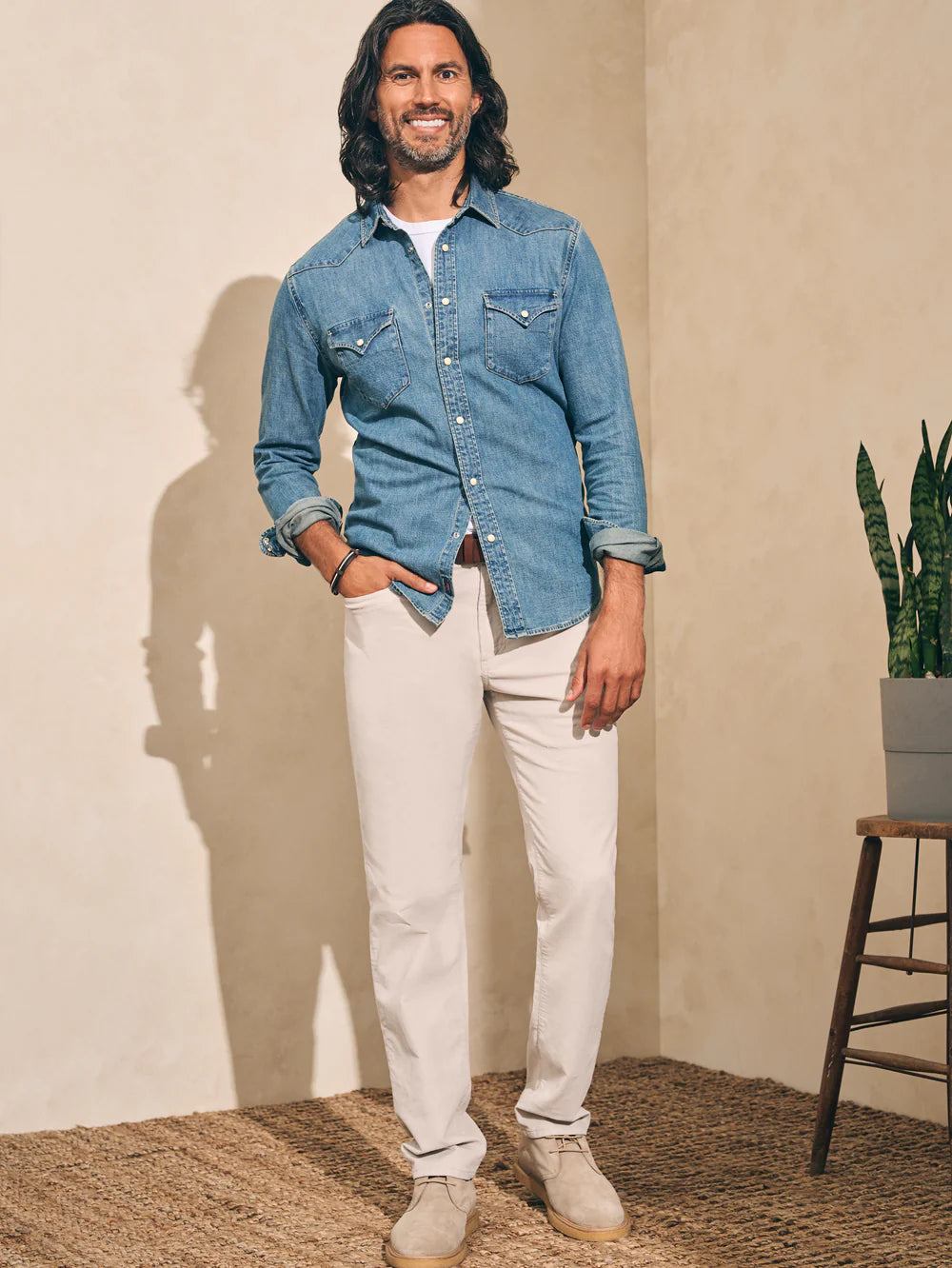 Faherty The Western Shirt Faded Indigo