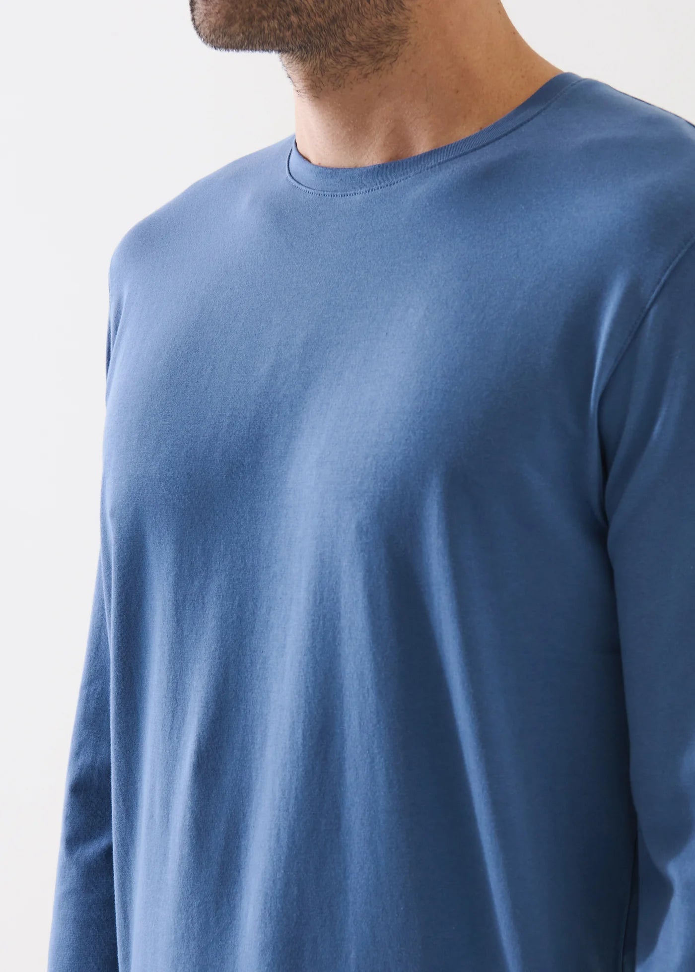 Patrick Assaraf LS Iconic Pima Stretch Crew Indigo
