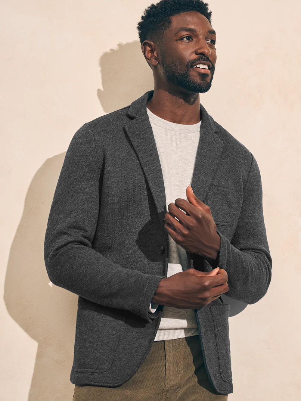 Faherty Inlet Knit Blazer Black Sky Melange