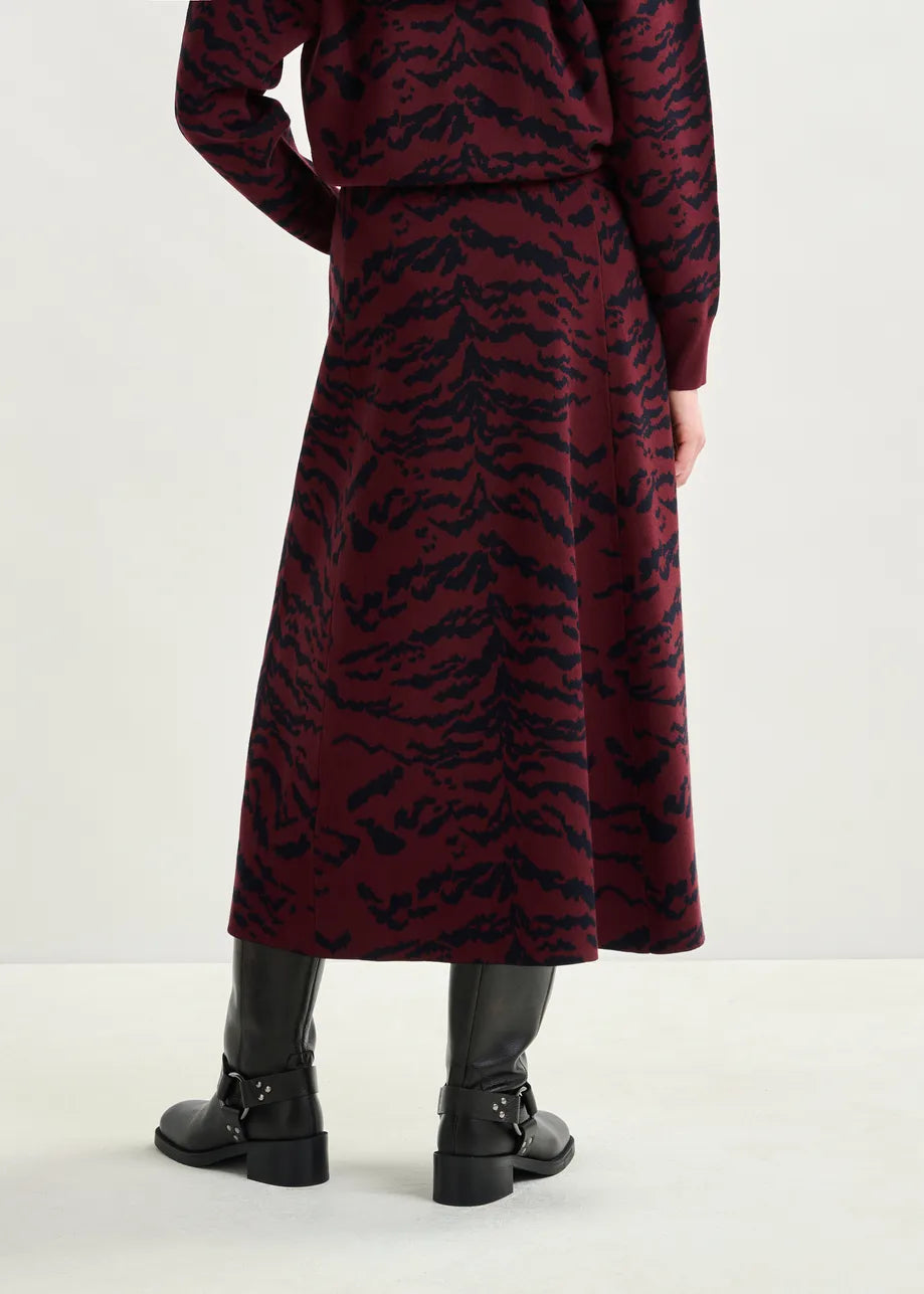 Essentiel Antwerp Italicca Zebra Knitted Skirt Margot Mauve