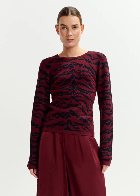 Essentiel Antwerp Iterest Zebra Knitted PO Margot Mauve