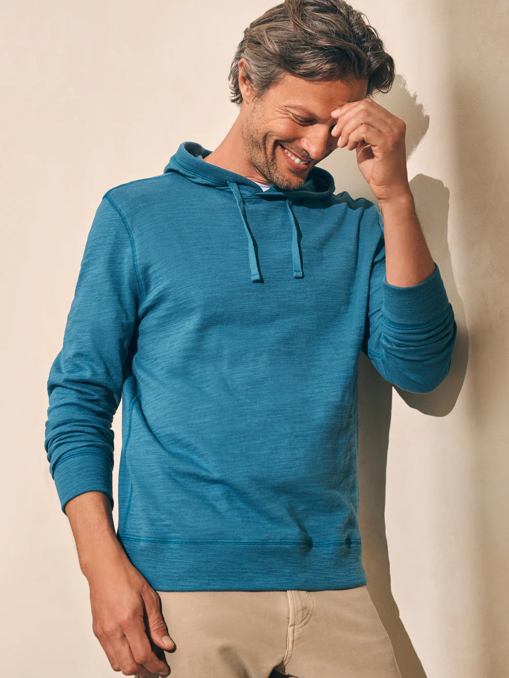 Faherty Sunwashed Slub Hoodie Deep Jade