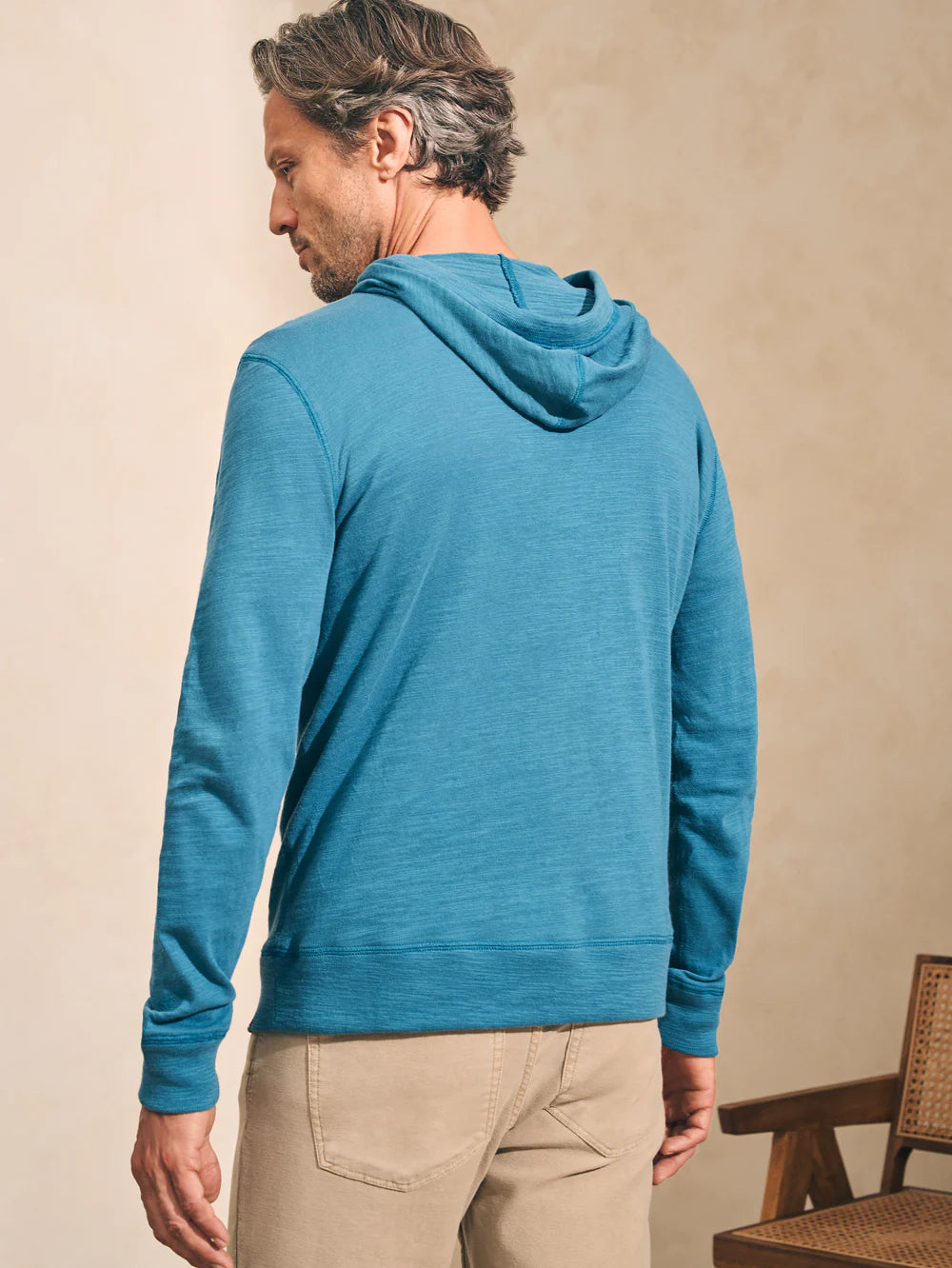 Faherty Sunwashed Slub Hoodie Deep Jade