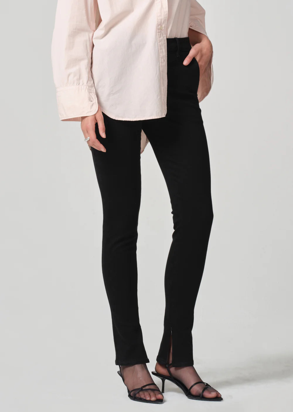 Citizens of Humanity Jayla Split Skinny in Plush Black