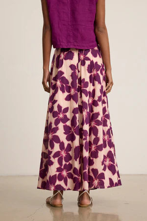 Velvet Jess Print Skirt Berry