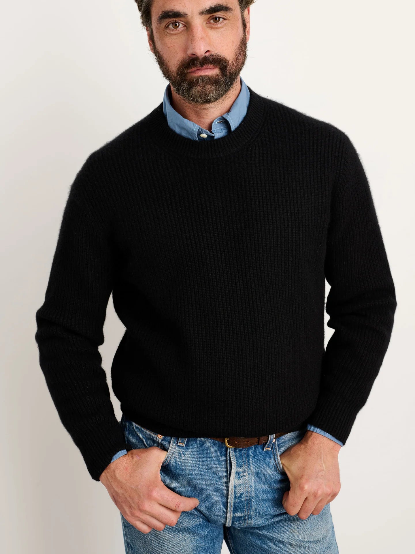 Alex Mill Jordan Washed Cashmere Sweater Black