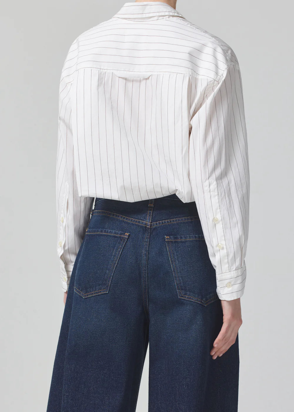 Citizens of Humanity Kayla Shirt Bitter Choc Stripe