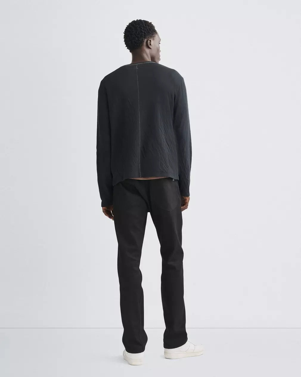 Rag & Bone Kerwin LS Tee in Double Layer Jersey Black Multi
