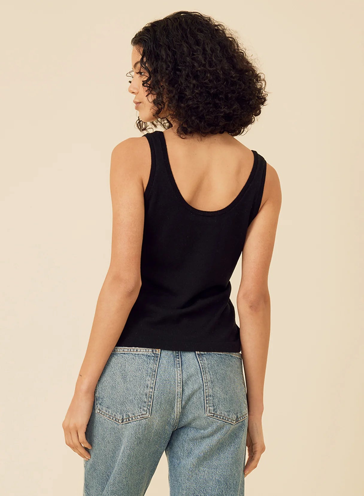 One Grey Day Laguna Merino Tank Black