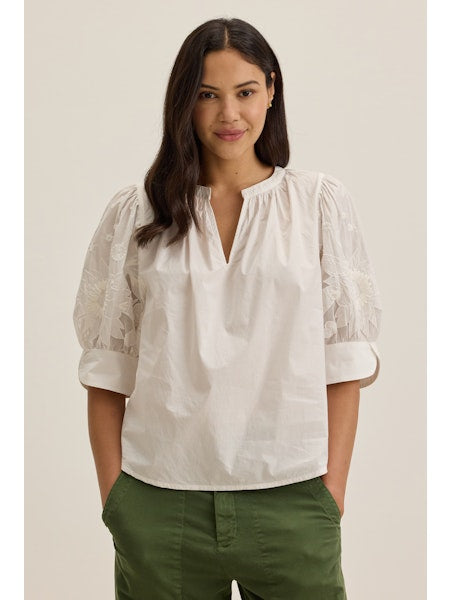 Velvet Laria SS Cotton Blouse Off White