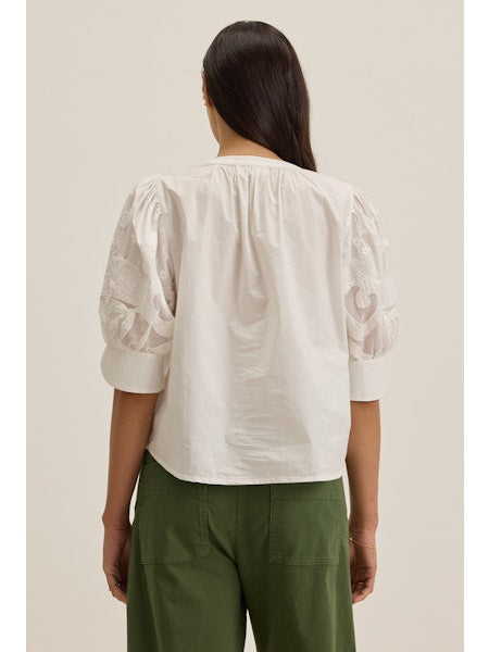 Velvet Laria SS Cotton Blouse Off White