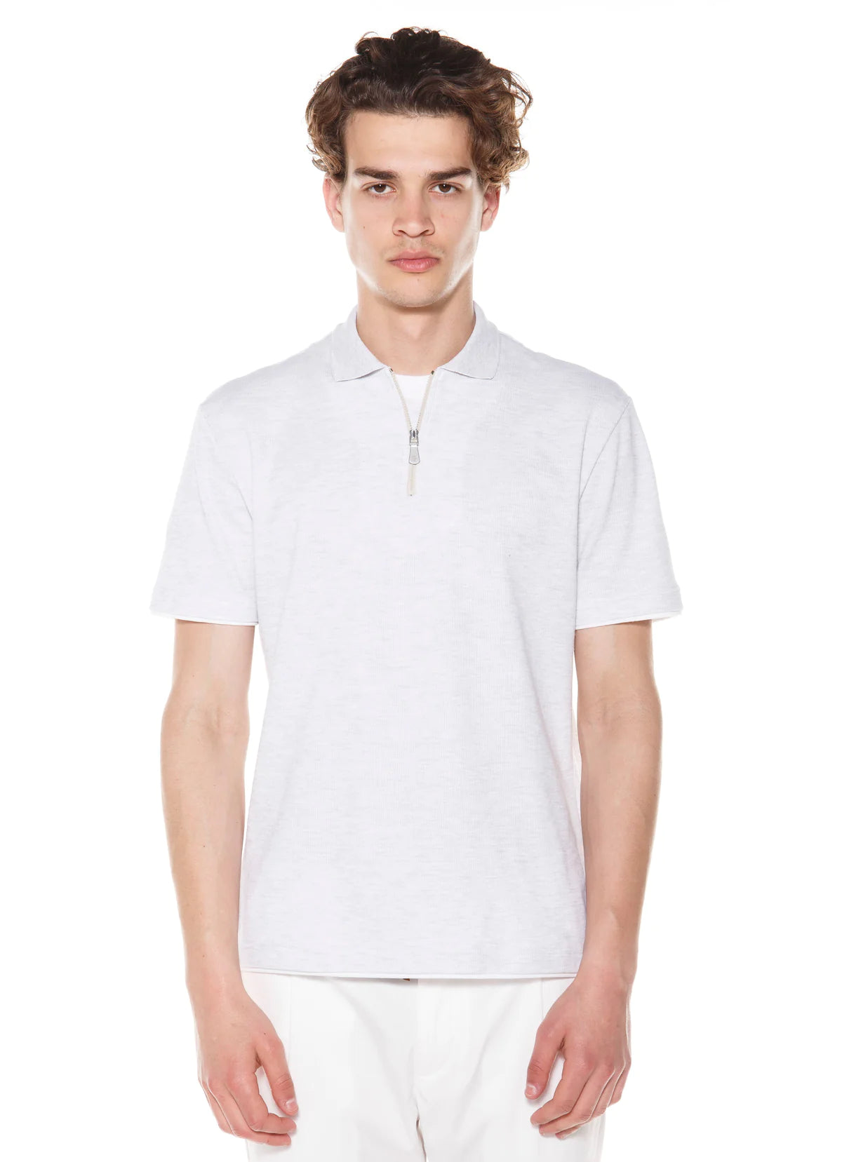 Eleventy SS Polo Grey-White