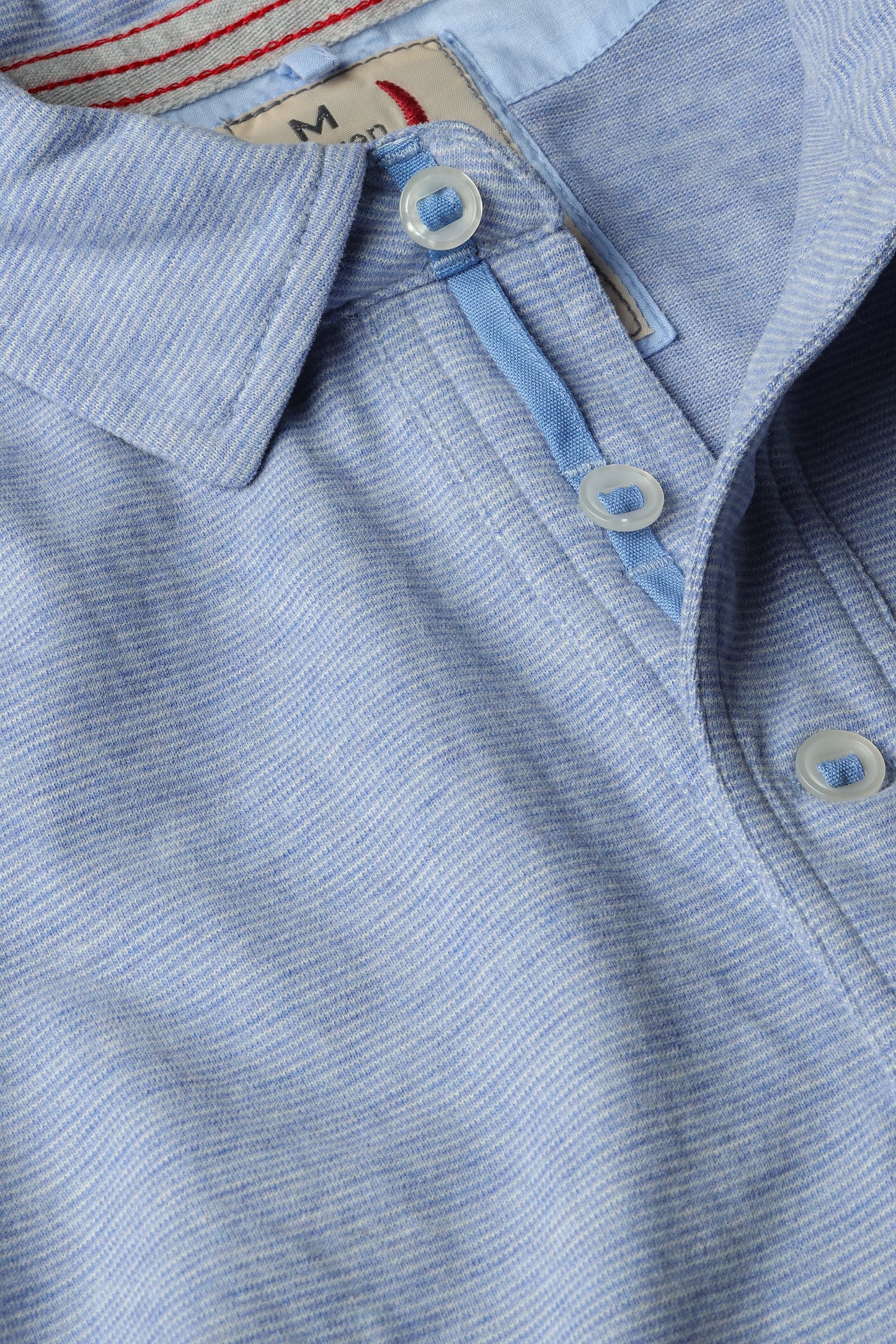 Relwen Fineline Jersey Polo Lt Blue/Wht
