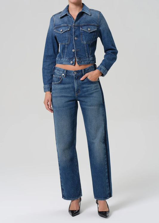 Citizens of Humanity Lindz Low Rise Straight w/ Tuxedo Stripe Liro