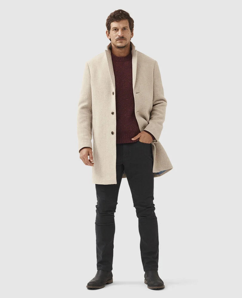 Rodd & Gunn Barley Long Wool Coat Barley