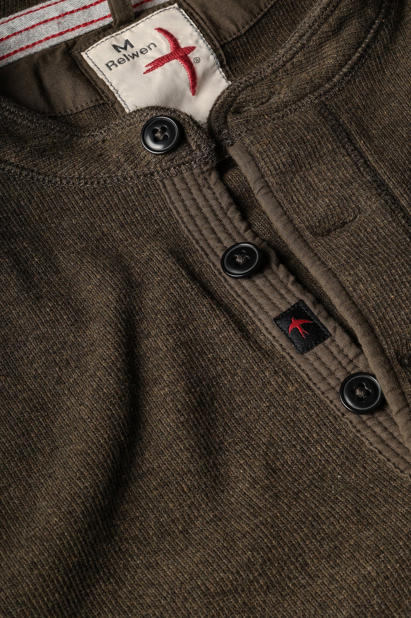Relwen French Rib Henley Loden