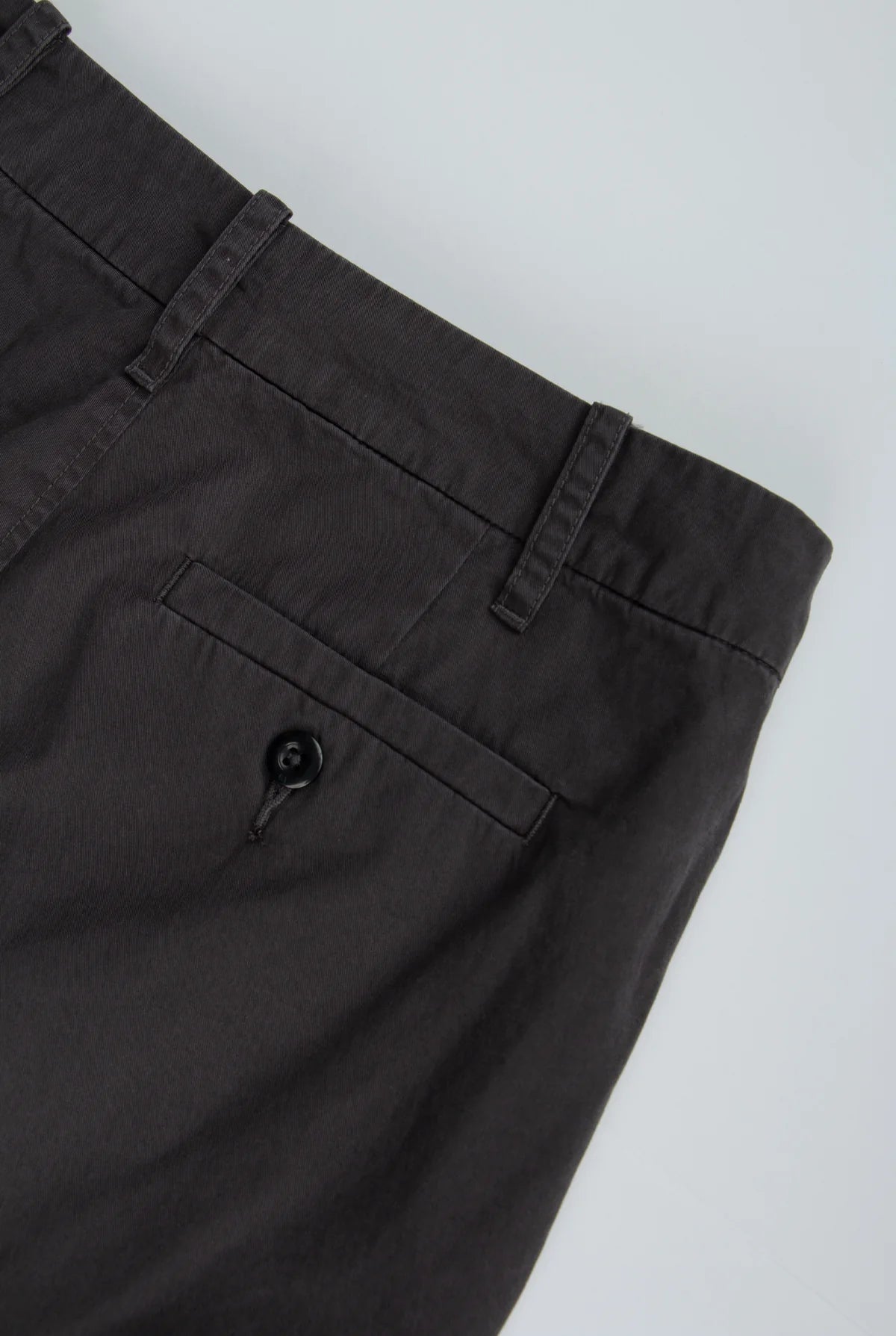 G1 Long charcoal cargo shorts with multiple pockets, belt loops, and adjustable waist tabs