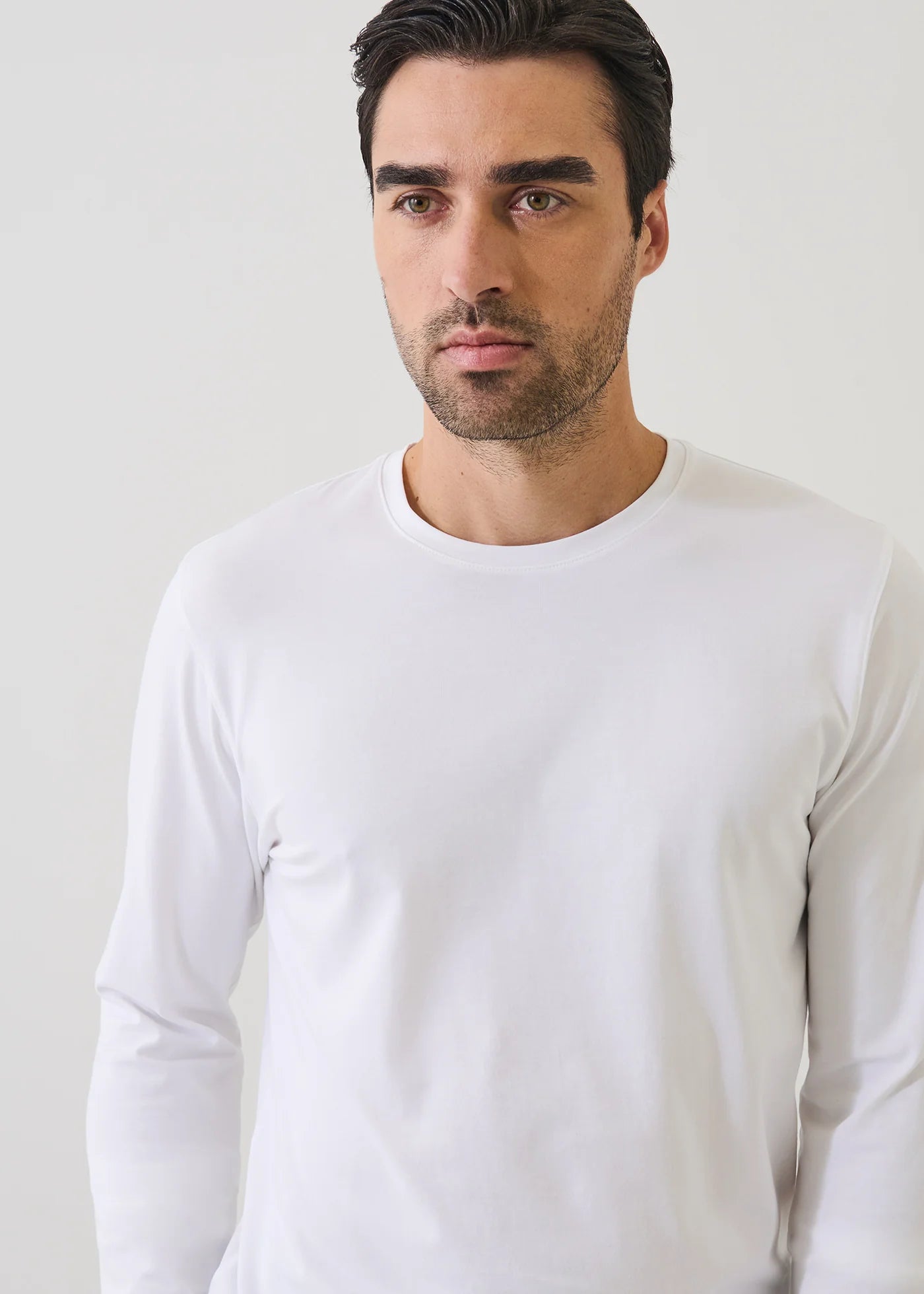 Patrick Assaraf LS Iconic Crew Tee White