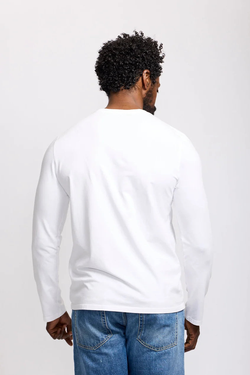 Easy Mondays LS Crew Neck T Shirt White