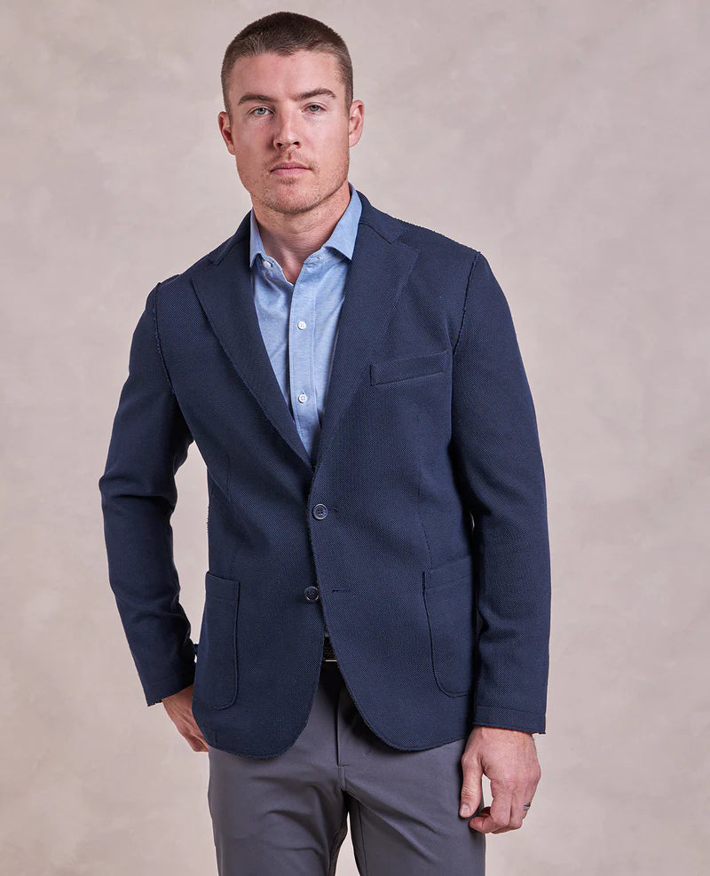 Rye 51 The Luca Distressed Pique Soft Jacket Navy