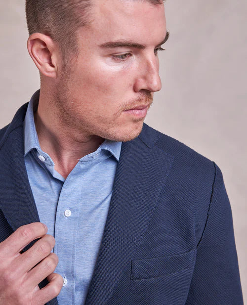 Rye 51 The Luca Distressed Pique Soft Jacket Navy